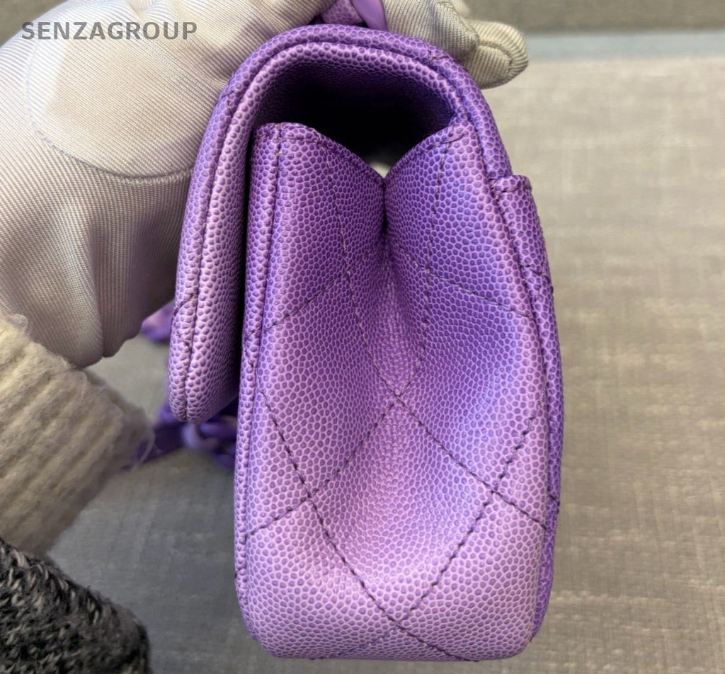 Chanel Diamond Mini Chain Shoulder Bag Purple Women Classic Fashion