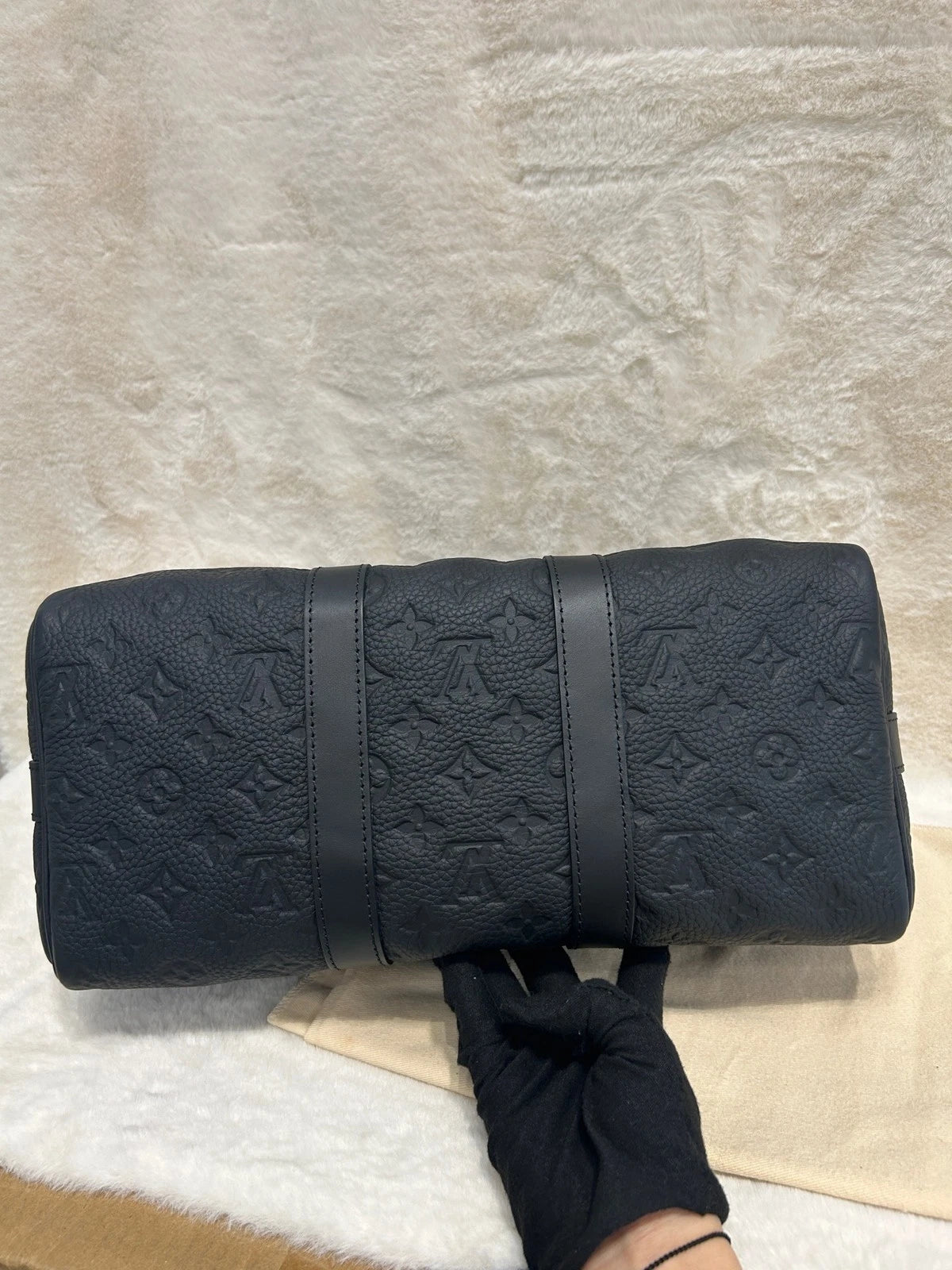 Louis Vuitton Keepall35 Top Handle Shoulder Bag Black Unisex Adults Classic