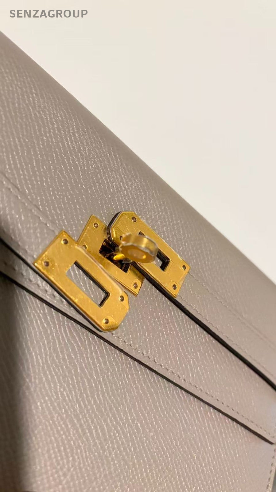 Hermes Kelly Long Wallet Epsom Leather Gray Gold Women