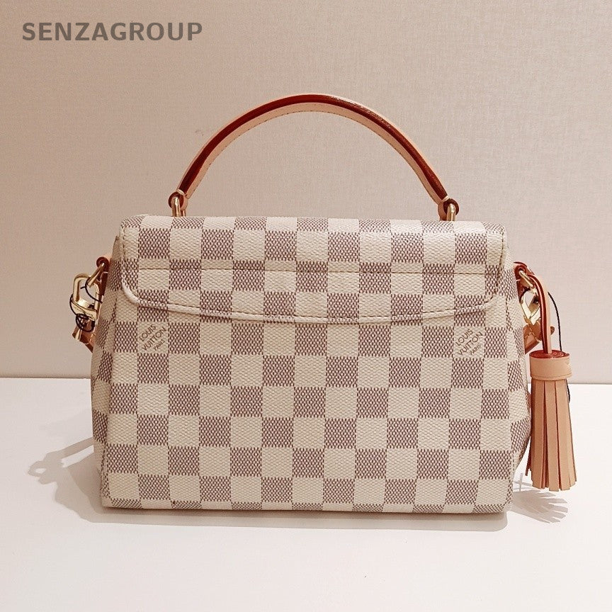 Louis Vuitton Damier 2Way Top Handle Bag Shoulder Bag White Pink Women Classic