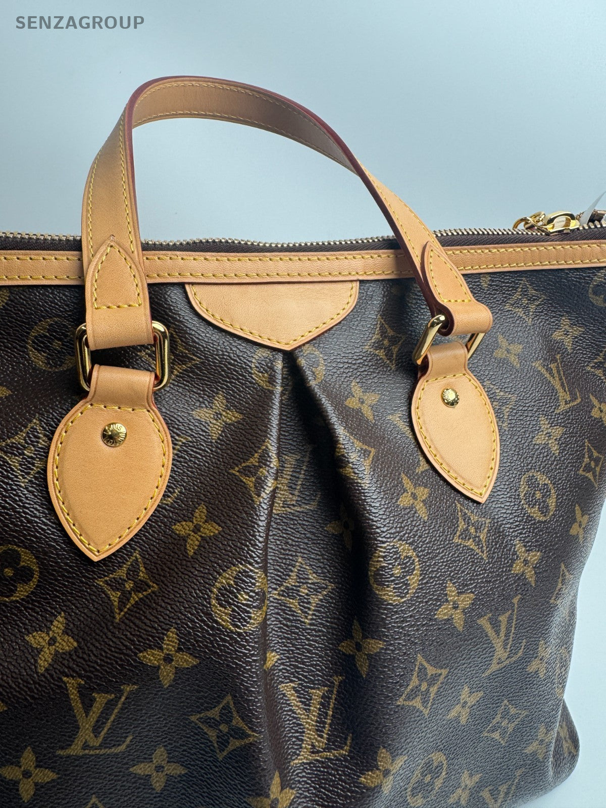 Louis Vuitton Palermo Monogram 2way Shoulder Handbag Brown Women Vintage