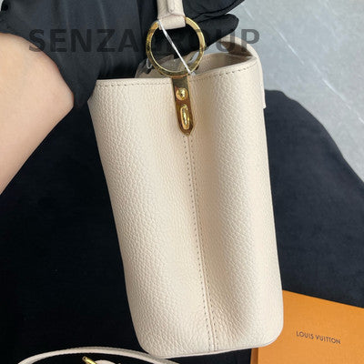 Louis Vuitton Capucines MM Bag Beige Gold Hardware Small Tote