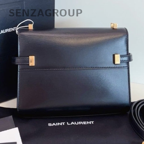 Saint Laurent Manhattan Mini Shoulder Bag Crossbody Black Gold Women Classic