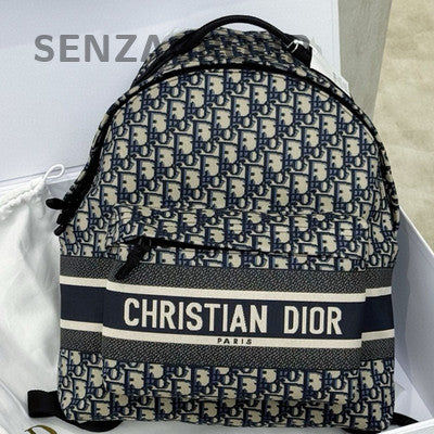 Dior Oblique Medium Backpack Black Unisex Classic Fashion