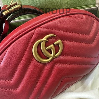 Gucci Red Waist Bag with Gold Buckle - Classic Fashion for Women
