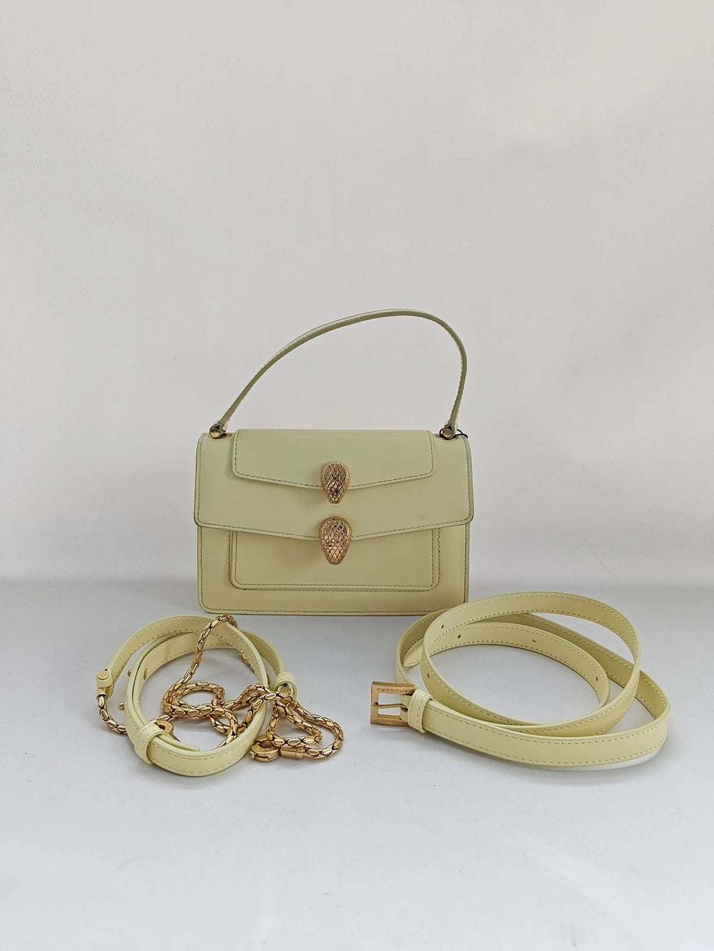 Bvlgari x Alexander Wang Yellow Leather Shoulder Bag For Women