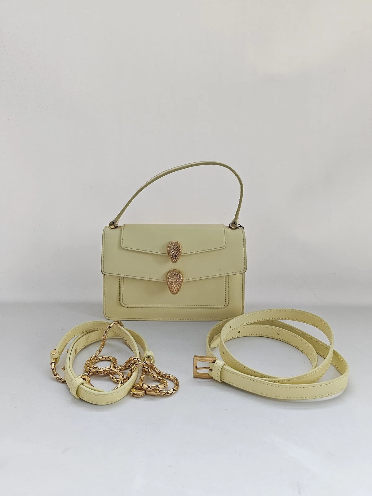 Bvlgari x Alexander Wang Yellow Leather Shoulder Bag For Women