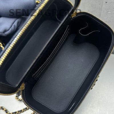 Chanel 24C Letter Handle Black Gold Lambskin Chain Shoulder Crossbody Bag