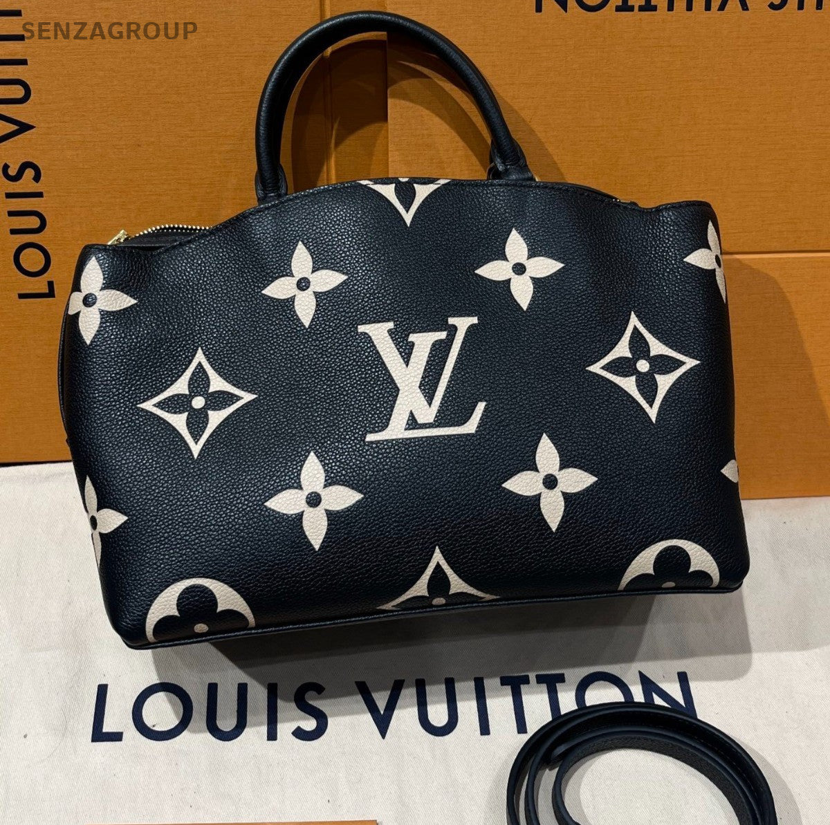 Louis Vuitton Montaigne Embossed Leather Shoulder Top Handle Bag Women Black