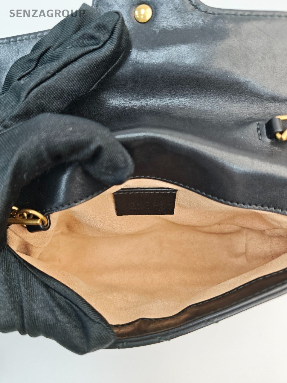 #001 - Gucci GG Marmont Crossbody Super Mini Black Leather CQ73223X