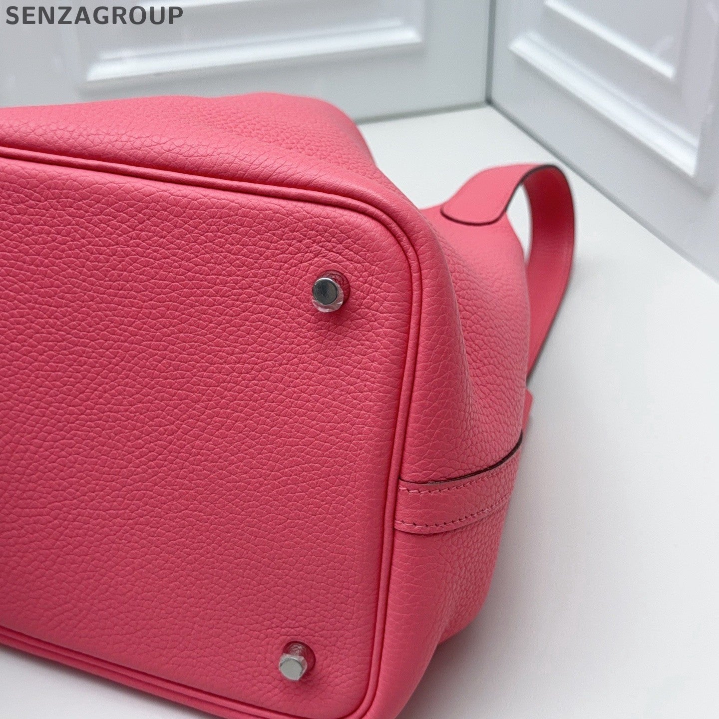 Hermes Picotin22 Top Handle Shoulder Bag Pink Silver Women Classic