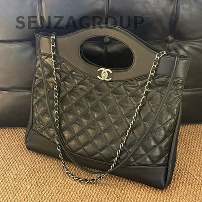 Chanel 31 Bag Black Gold Quilted Classic Women's Shoulder Bag