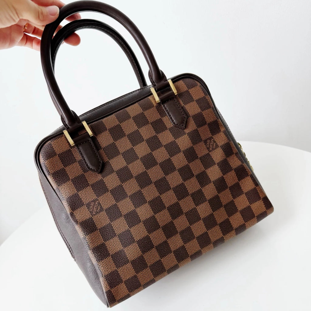 Louis Vuitton Triana Damier Ebene Canvas Handbag Gold Hardware