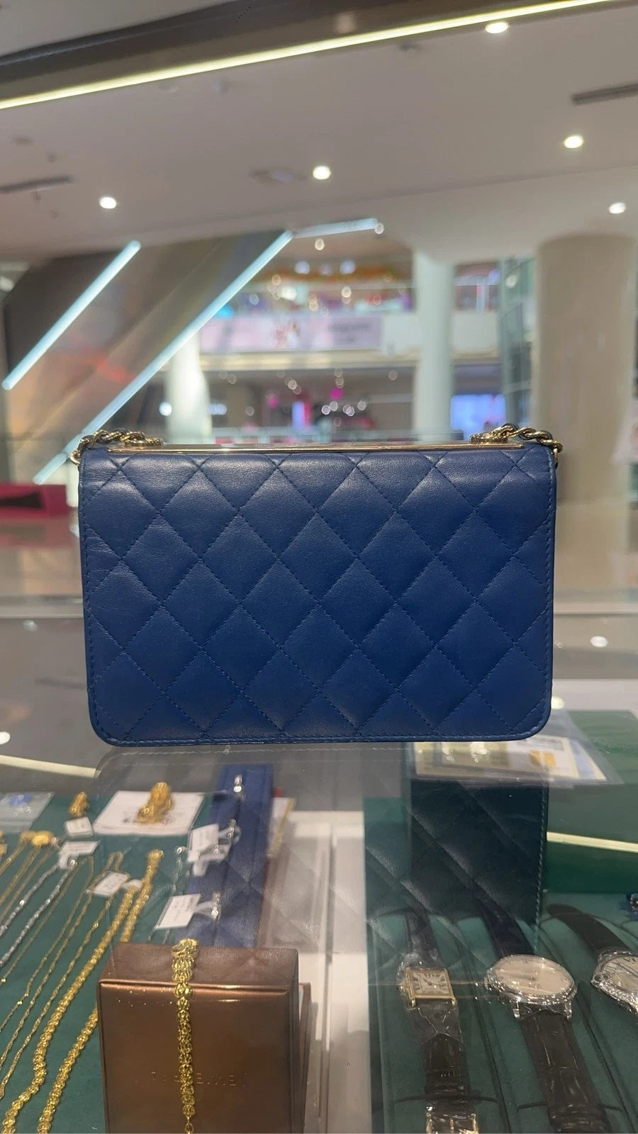 Authentic CHANEL Trendy CC WOC Blue Women's Crossbody Bag