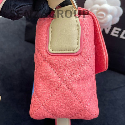 Chanel Classic Flap Pink Gold Hardware Quilted Shoulder Crossbody Bag