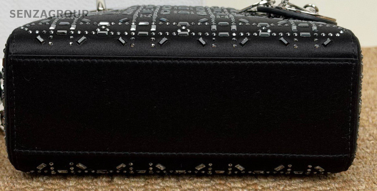 Christian Dior Lady Dior Top Handle Bag Black Used Women Classic Designer