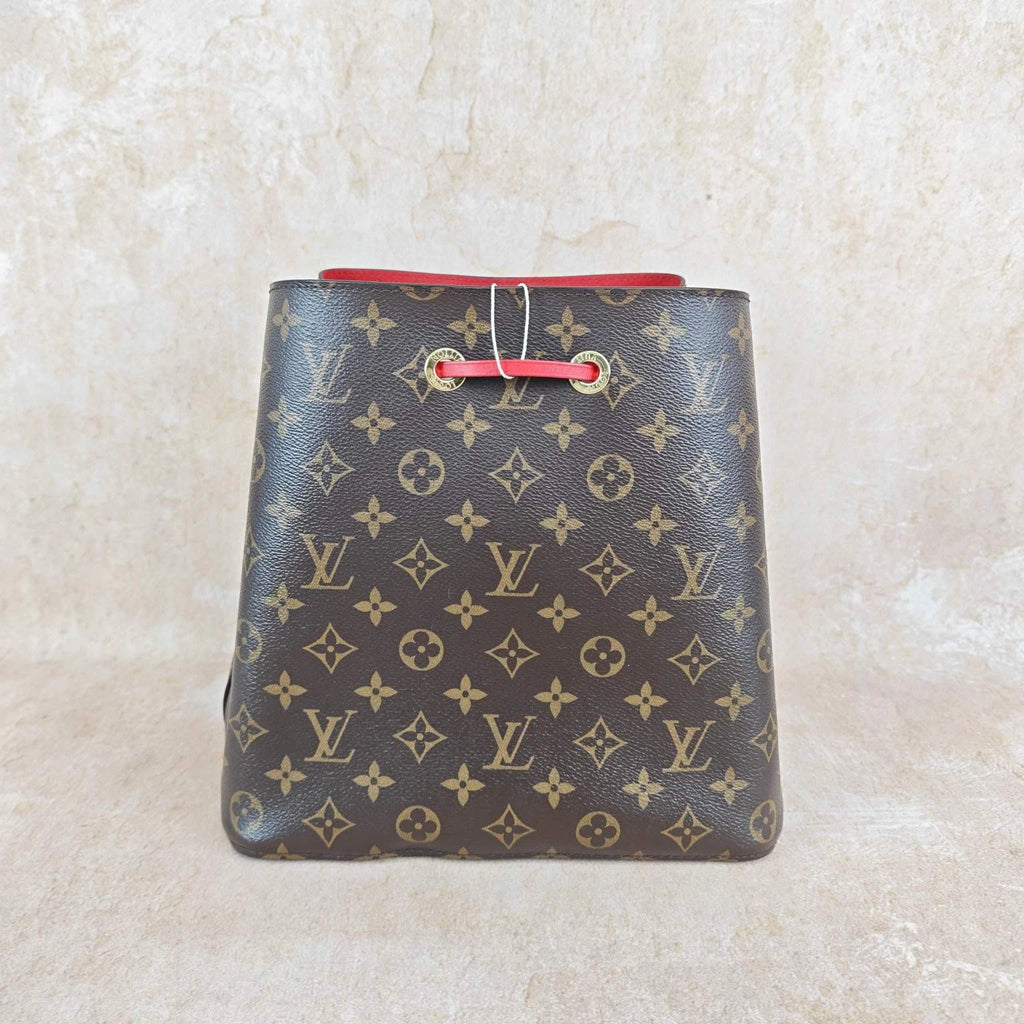 Louis Vuitton NEONOE Monogram Canvas Red Bucket Bag For Women