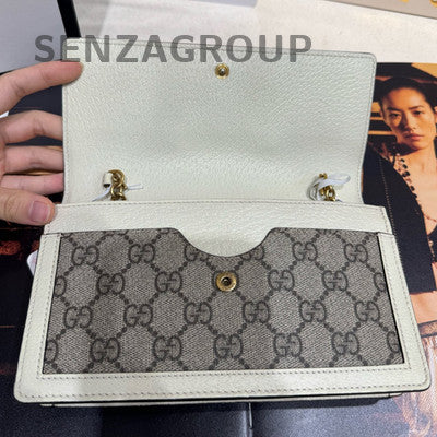 Gucci Margaret WOC Chain Shoulder Crossbody Bag White Silver Classic Women
