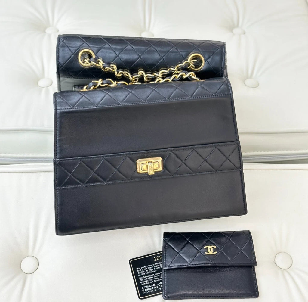 Chanel Classic Flap Vintage Lambskin Shoulder Bag Gold Hardware Women S