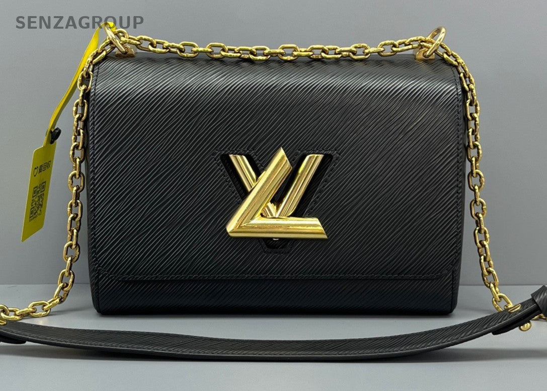 Louis Vuitton twist MM Epi Leather Shoulder Crossbody Bag Black Women
