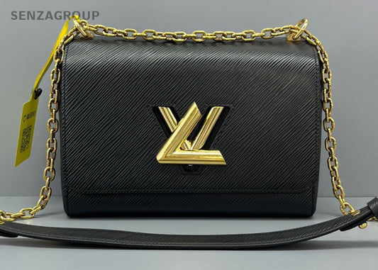 Louis Vuitton twist MM Epi Leather Shoulder Crossbody Bag Black Women