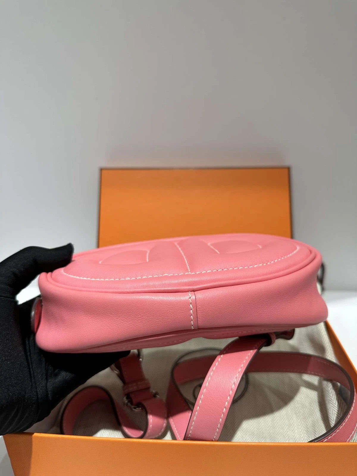Hermes In The Loop Pink Leather Waist Bag For Women