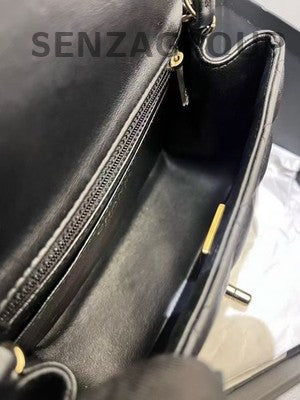 Chanel Classic Flap Black Gold Quilted Chain Shoulder Bag