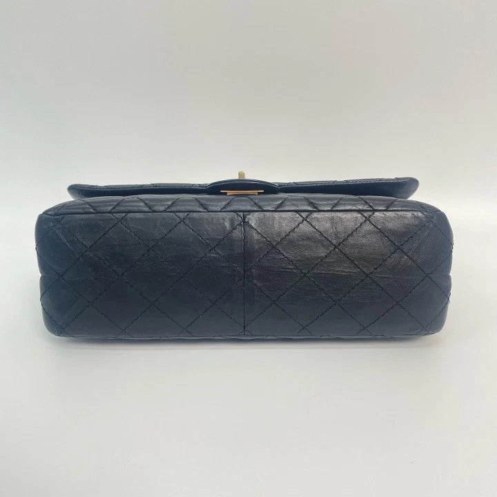 CHANEL Black 2.55 Medium Chain Shoulder Crossbody Bag For Women