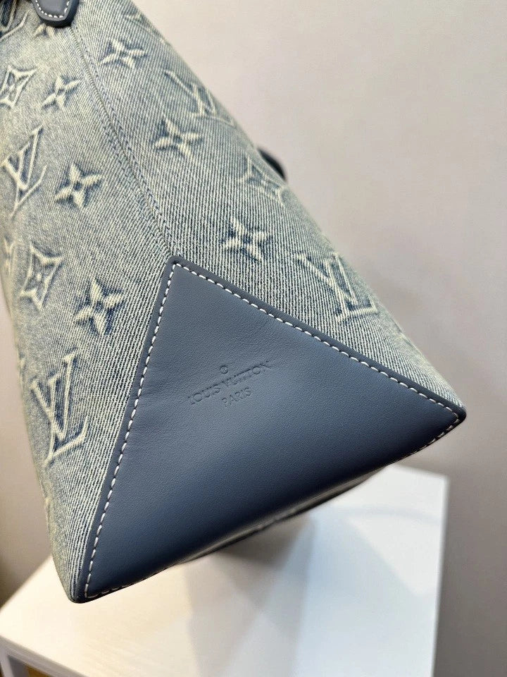 Louis Vuitton Vintage Monogram Denim Weekend Tote Bag For Women