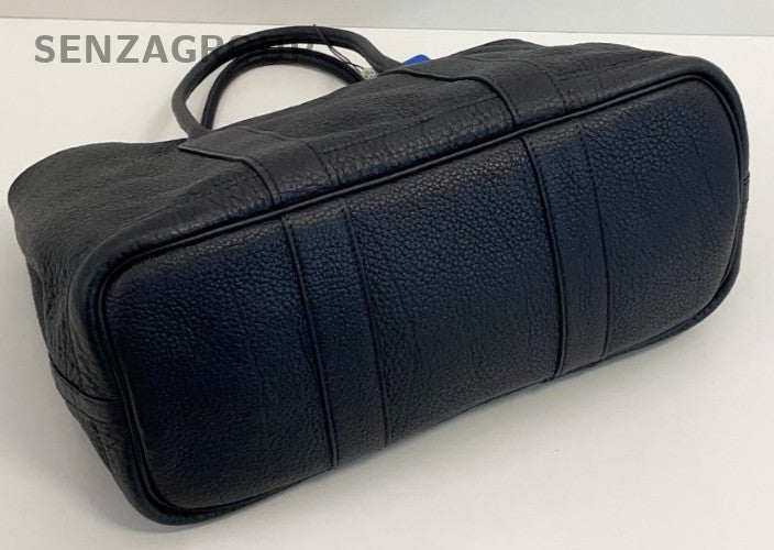 Hermes Garden Party Togo Top Handle Bag Black Silver Used Women Classic Designer