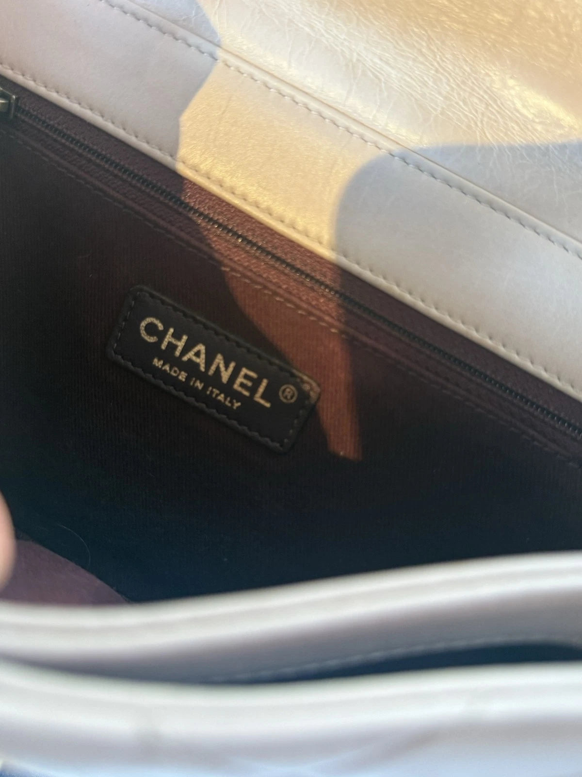 Chanel Bombay MM Chain Top Handle Shoulder Bag Lilac Gold Women Classic