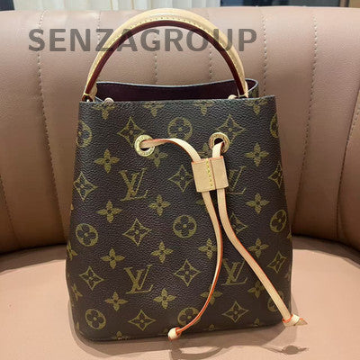 Louis Vuitton Monogram Noe Bucket Bag Brown Gold Hardware Classic Women