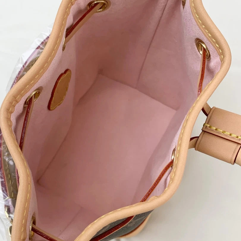Louis Vuitton Bucket BB Monogram Top Handle Crossbody Bag Brown Women S