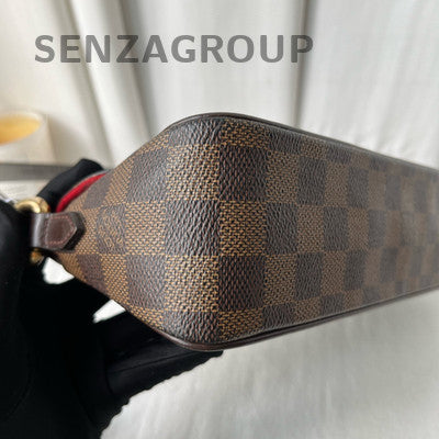 Louis Vuitton Damier Ebene Gold Buckle Shoulder Bag Classic Women