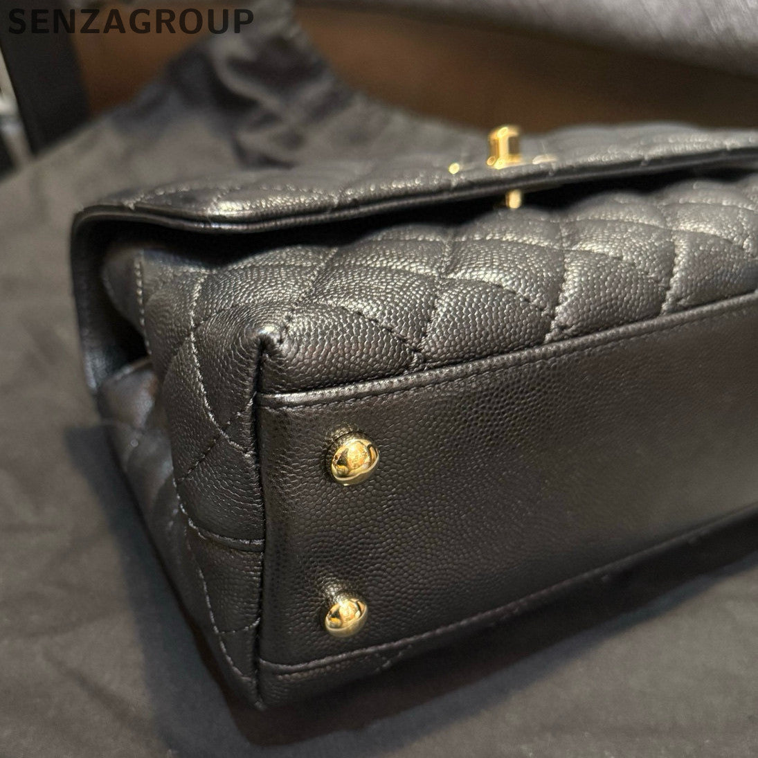 Chanel Black Gold Coco Handle Small Shoulder Bag Classic Fashion