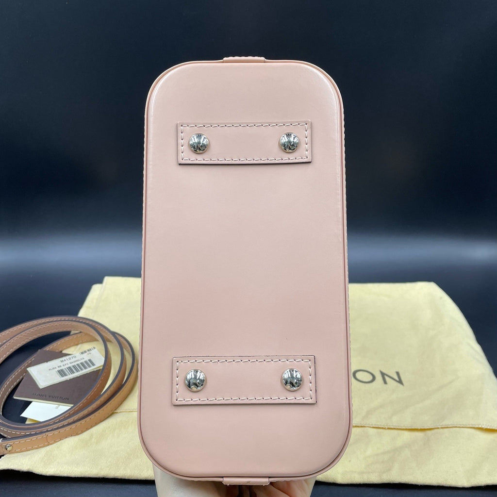 Louis Vuitton Alma BB Epi Top Handle Crossbody Pink Silver Used Women Classic