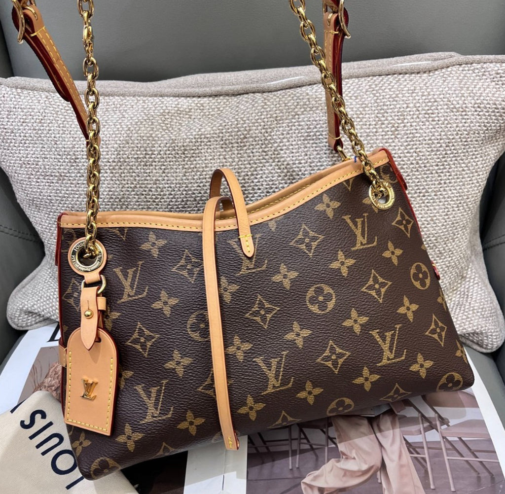 Louis Vuitton Carryall BB Monogram Canvas Chain Shoulder Bag Crossbody Women