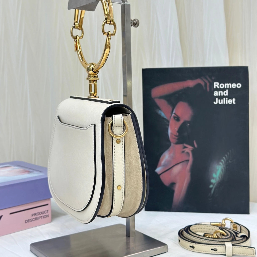 Chloe Cream White Leather Handbag Crossbody Bag For Women