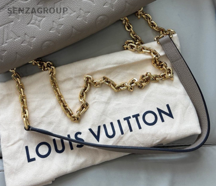 Louis Vuitton Marceau Chain Shoulder Bag Gray Gold Used Women Classic Fashion