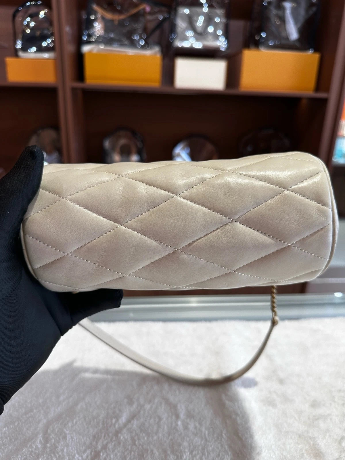 Saint Laurent Lambskin Cylinder Underarm Shoulder Bag For Women