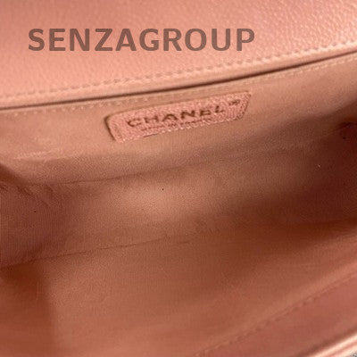 Chanel Le Boy Medium Pink Gold Hardware Calfskin Shoulder Chain Bag