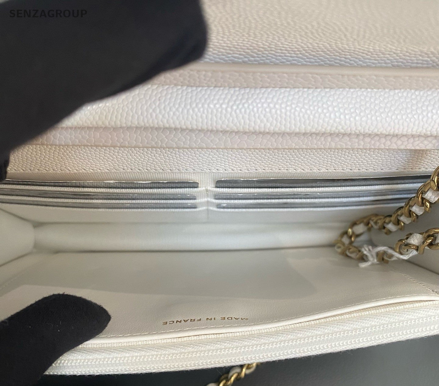 Chanel WOC Chain Shoulder Bag Crossbody White Gold Women Classic Fashion