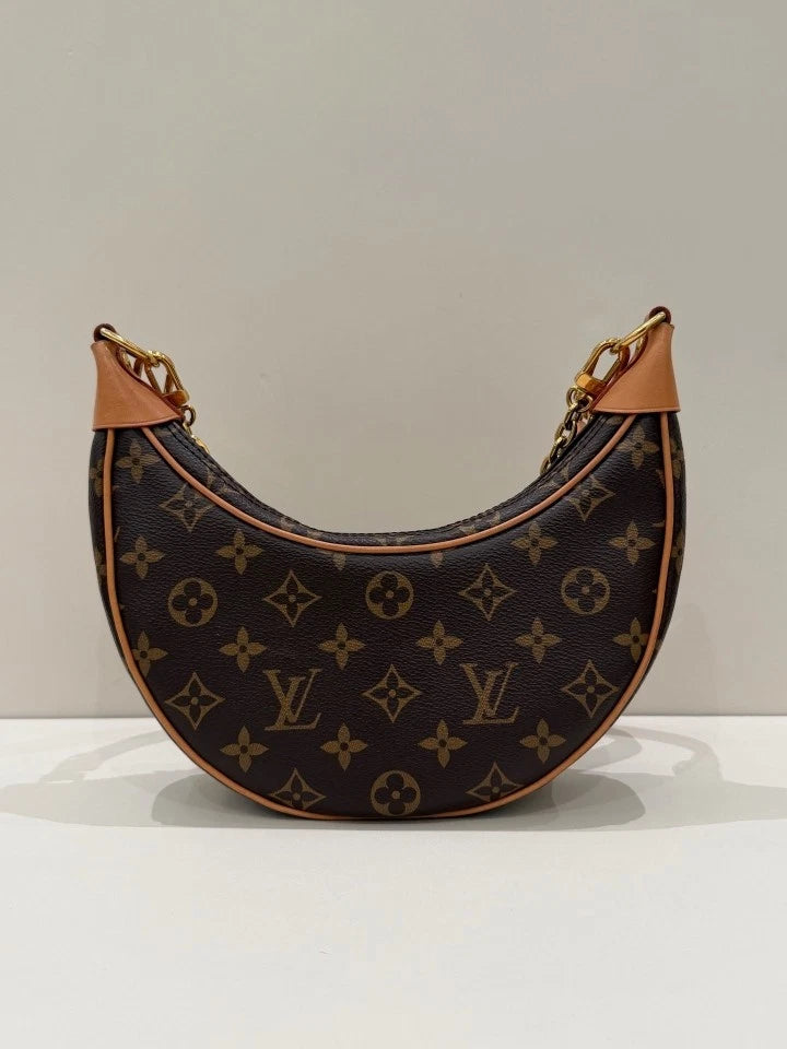 Louis Vuitton Loop Monogram Crescent Gold Chain Shoulder Bag