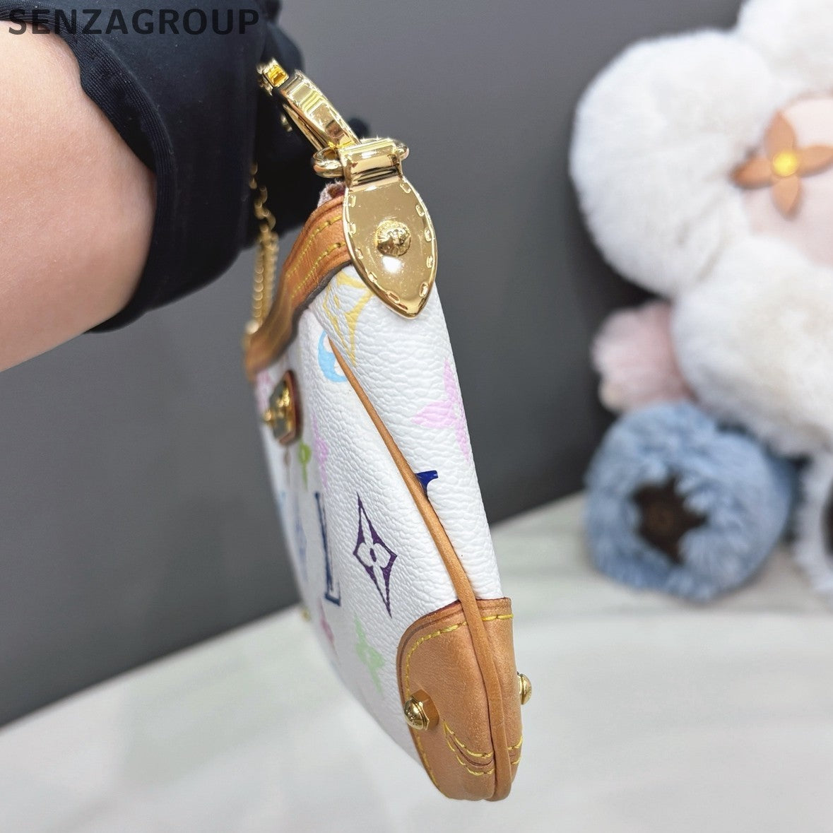 Louis Vuitton Monogram Chain Shoulder Bag White Multicolor Women Classic