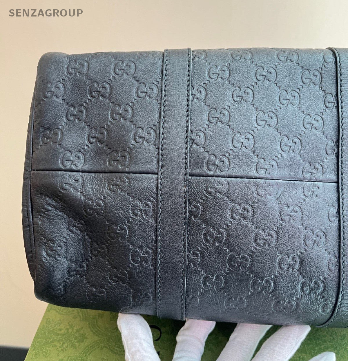 Gucci Boston Top Handle Bag Black Silver Used Women Classic