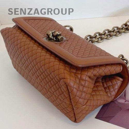 Bottega Veneta Olimpia Knot Chain Shoulder Bag Brown Gold Used Women Classic