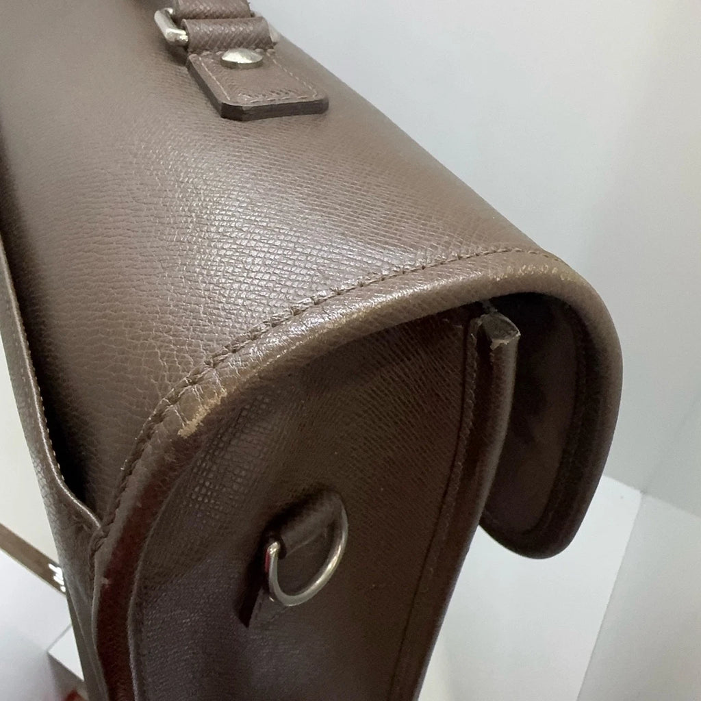 Louis Vuitton Brown Leather Messenger Briefcase Crossbody Handbag For Women