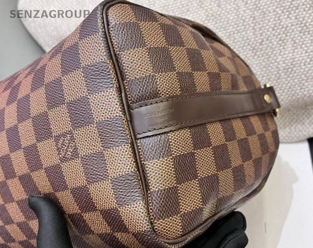 Louis Vuitton Speedy25 2Way Crossbody Top Handle Bag Brown Red Women Classic