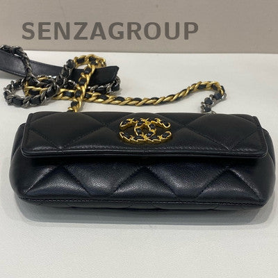 Chanel 19 Quilted Chain Shoulder Bag Black Gold - Fashion Women's Handbag