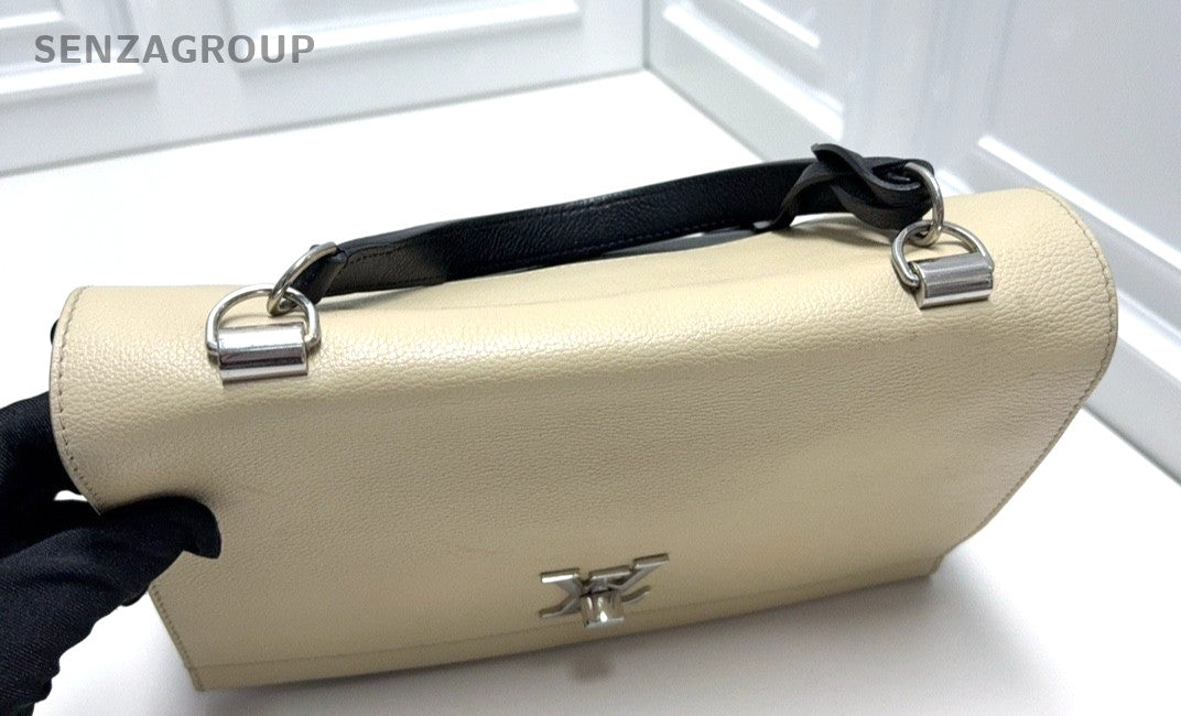 Louis Vuitton Lockme Calfskin Top Handle 2way Shoulder bag Handbag Women Beige